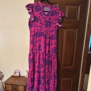 Pink and Purple Floral Dress